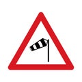 Traffic sign warning for heavy crosswind