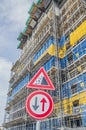 Traffic Sign Watch Out For Falling Object At The Construction Site At Amsterdam The Netherlands 2018