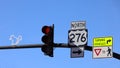 Traffic signage in Brevard, NC, home of the beloved white squirrel.