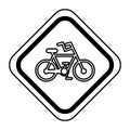 Traffic signal with bicycle vehicle isolated icon