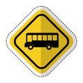 Traffic signal with bus vehicle isolated icon