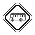 Traffic signal with bus vehicle isolated icon