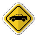 Traffic signal with car vehicle isolated icon