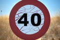 Traffic signal forbidden over 40 km/h