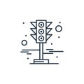 traffic signal icon vector from city elements concept. Thin line illustration of traffic signal editable stroke. traffic signal Royalty Free Stock Photo