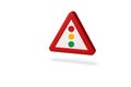 traffic signal made with 3d render. Traffic light warning. Highway traffic code.