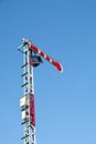 The traffic signal pole in the stop status of the railway traffic system Royalty Free Stock Photo