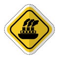 Traffic signal with ship boat isolated icon