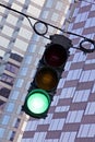 Traffic signal showing green light