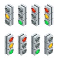 Traffic signal. Traffic light, traffic light sequence. Flat 3d vector isometric illustration. Royalty Free Stock Photo