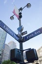 Traffic signals in new york, fifth ave and library way Royalty Free Stock Photo