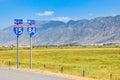 Traffic signals at a USA countryside road. Utah, USA Royalty Free Stock Photo