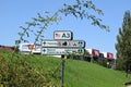 traffic signs at a bike road in Thionville Royalty Free Stock Photo