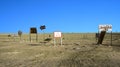 Traffic Signs in the Desert near Al Jahra Royalty Free Stock Photo