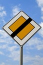 End Right Precedence. Traffic sign