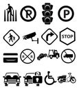 Traffic Signs Icons Set Royalty Free Stock Photo