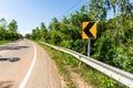 Traffic signs say the curve. Royalty Free Stock Photo