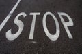 Road marking: STOP Royalty Free Stock Photo