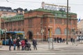 Traffic on Siltasaarenkatu street, center capital town, Helsinki, Finland. Royalty Free Stock Photo