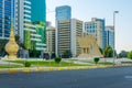 Traffic on the skeikh rasheed bin saeed street in Abu Dhabi, UAE Royalty Free Stock Photo