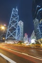 Downtown district of Hong Kong city at night Royalty Free Stock Photo