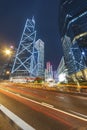 Downtown district of Hong Kong city at night Royalty Free Stock Photo