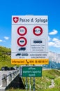 Traffic on the Splugen-Spluga mountain pass