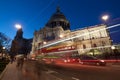 Traffic by St Paul's Cathedral at night, London Royalty Free Stock Photo