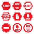 Traffic stop, restricted and dangerous vector signs isolated