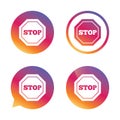 Traffic stop sign icon. Caution symbol. Royalty Free Stock Photo