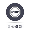 Traffic stop sign icon. Caution symbol. Royalty Free Stock Photo