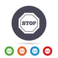 Traffic stop sign icon. Caution symbol. Royalty Free Stock Photo