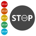 Traffic stop sign icon. Caution symbol. Royalty Free Stock Photo