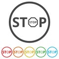 Traffic stop sign icon. Caution symbol. Royalty Free Stock Photo