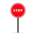 Traffic stop signal icon. Warning forbidden sign. Vector on isolated white background. EPS 10 Royalty Free Stock Photo