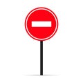 Traffic stop signal icon. Warning sign. Vector on isolated white background. EPS 10 Royalty Free Stock Photo