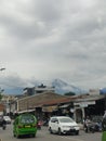 Traffic street every morning and sky view