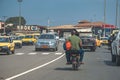 Traffic on a street in the omnisports district in Yaounde, Cameroon