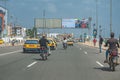 Traffic on a street in the omnisports district in Yaounde, Cameroon