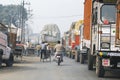 Traffic on streets of India