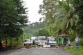 Traffic strike in the middle of the rainforest on the road leading to the city of Almirante, Panama