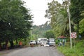 Traffic strike in the middle of the rainforest on the road leading to the city of Almirante, Panama
