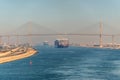 Traffic on the Suez Canal in Egypt Royalty Free Stock Photo