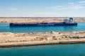 Traffic on the Suez Canal in Egypt Royalty Free Stock Photo