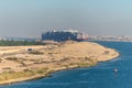 Traffic on the Suez Canal in Egypt Royalty Free Stock Photo
