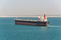 Traffic on the Suez Canal in Egypt