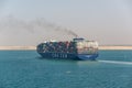 Traffic on the Suez Canal in Egypt