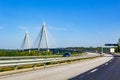 Traffic in summer on Uddevallabron Bridge in Uddevalla, Sweden