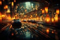 Traffic symphony: synchronized chaos, harmonizing honks, an orchestra of motion. illustration generative ai