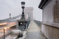 Traffic at Szechenyi bridge in Budapest